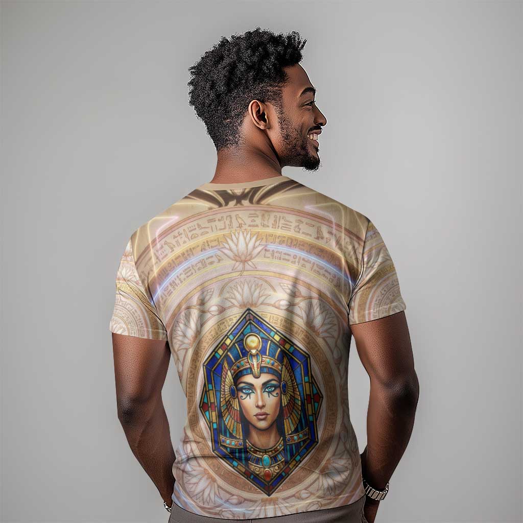Isis T-Shirt with Falcon Symbol and Sacred Geometry in Egyptian Graphic Tee