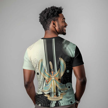 Ma’at Feather Egyptian T-Shirt with Scales Symbolizing Truth and Cosmic Balance Graphic Tee