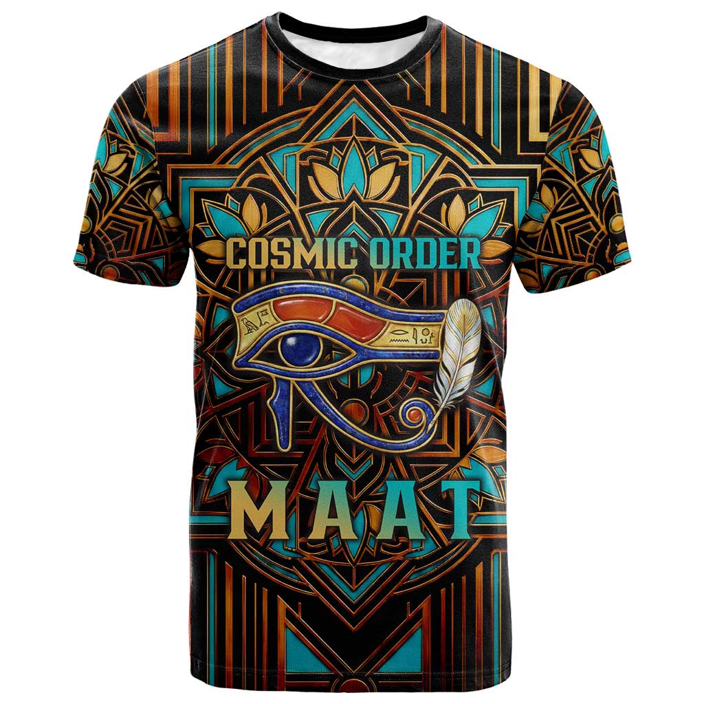 Ma’at Eye of Horus T-Shirt Egyptian Feather Celebrating Truth Graphic Tee