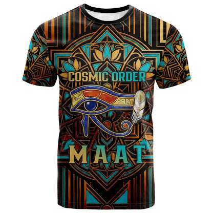 Ma’at Eye of Horus T-Shirt Egyptian Feather Celebrating Truth Graphic Tee