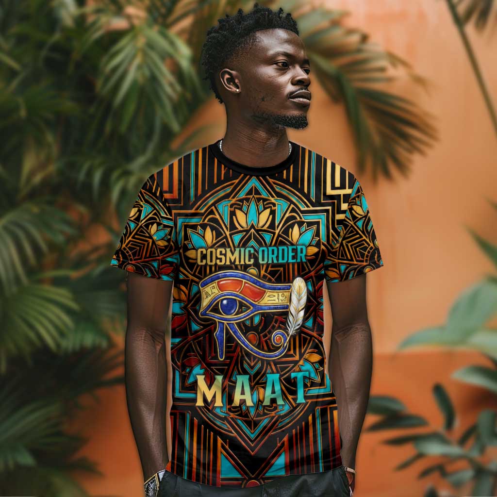 Ma’at Eye of Horus T-Shirt Egyptian Feather Celebrating Truth Graphic Tee