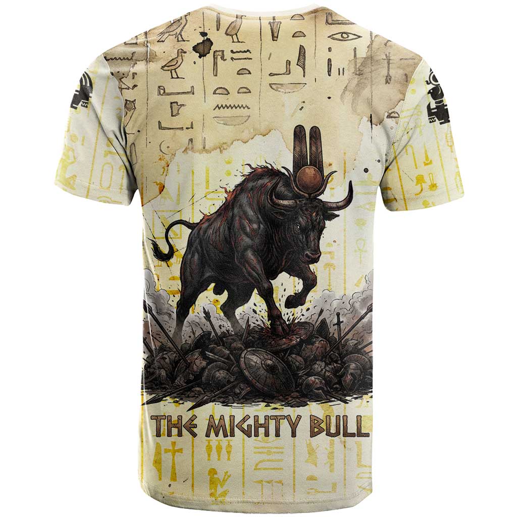 Montu Egyptian T-Shirt War God Mighty Bull Symbol Ancient Power Hieroglyphic Graphic Tee