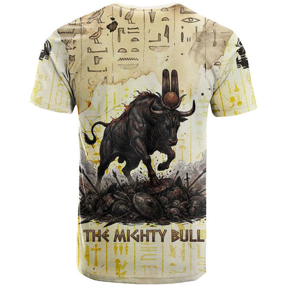 Montu Egyptian T-Shirt War God Mighty Bull Symbol Ancient Power Hieroglyphic Graphic Tee