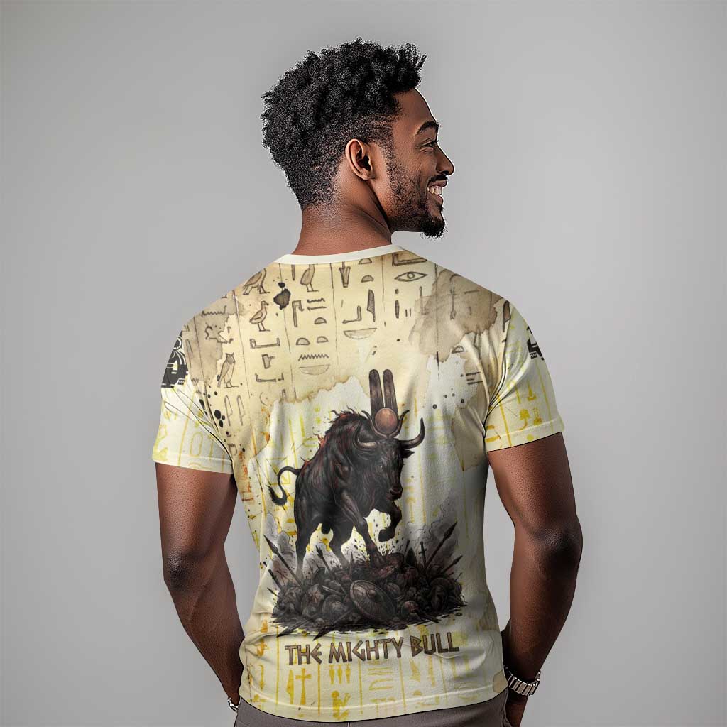 Montu Egyptian T-Shirt War God Mighty Bull Symbol Ancient Power Hieroglyphic Graphic Tee