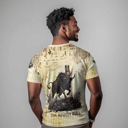 Montu Egyptian T-Shirt War God Mighty Bull Symbol Ancient Power Hieroglyphic Graphic Tee