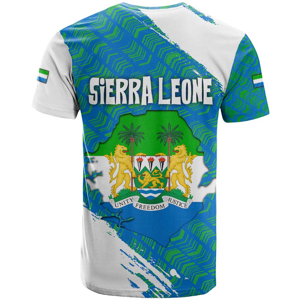 Sierra Leone Crest T-Shirt with National Coat of Arms and Flag Colors Graphic Tee