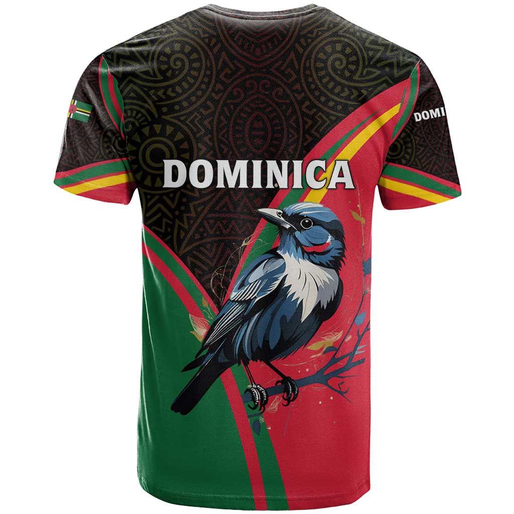 Dominica T-Shirt with Sisserou Parrot and Tribal Pattern Design Graphic Tee