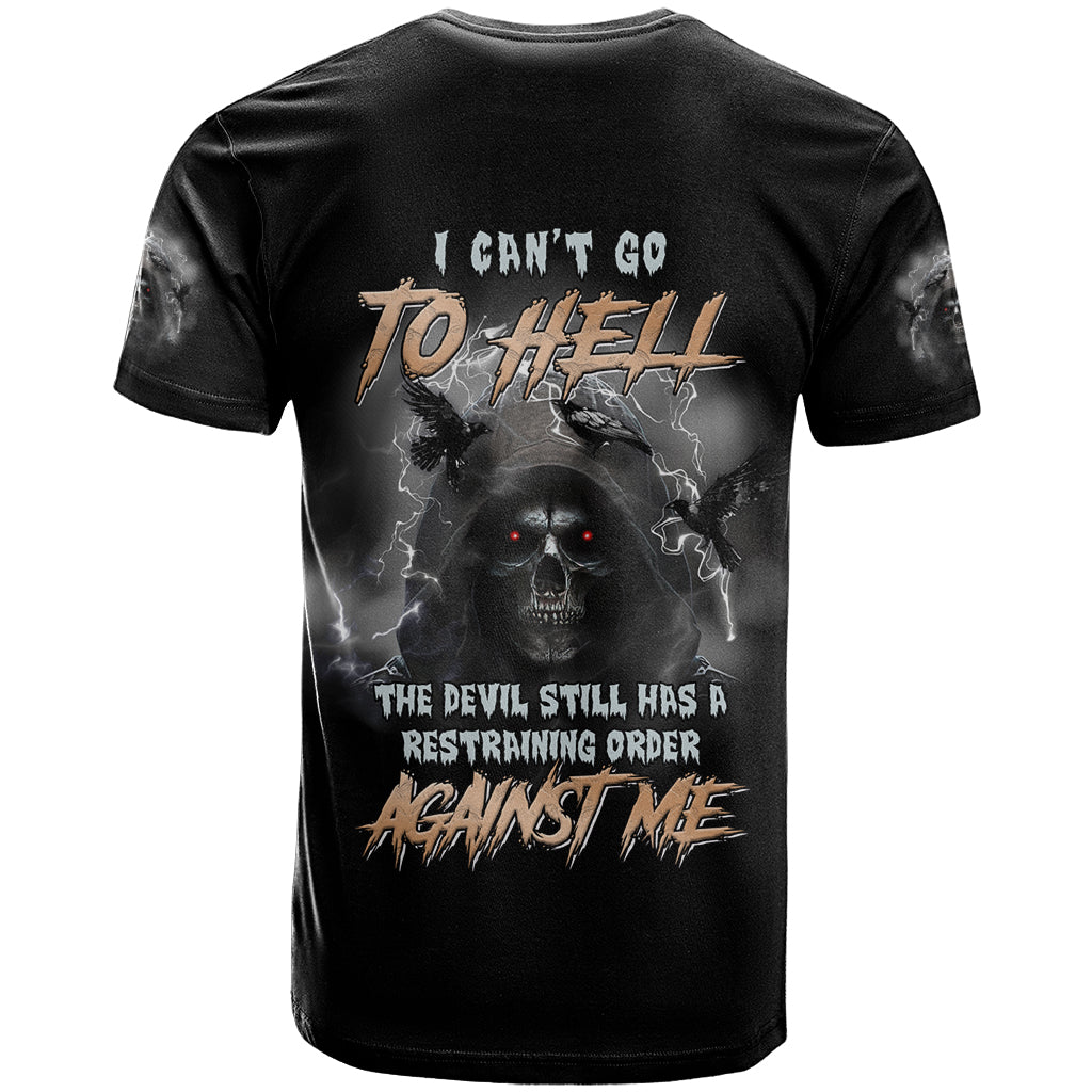 I Can't Go To Hell Reaper Bat T-Shirt Graphic Tee