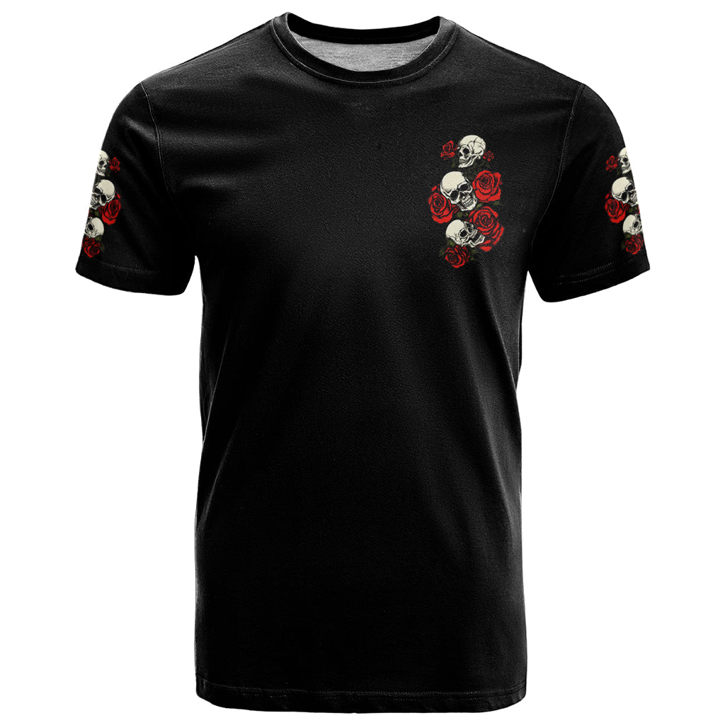 The Good Girl In Me 3 Skulls Rose Vintage T-Shirt Graphic Tee