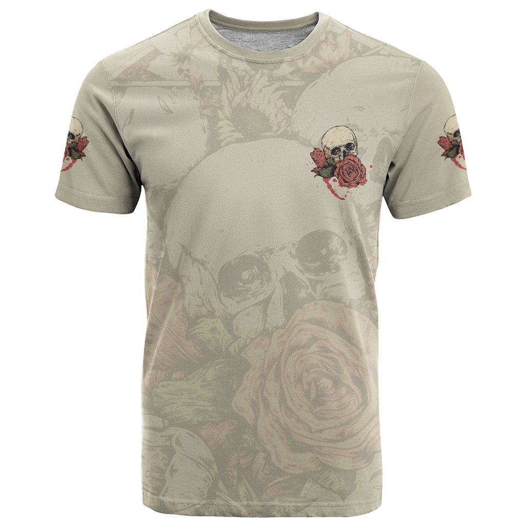 Stuck Between Idk Idc And Idgaf Skull T-Shirt Graphic Tee