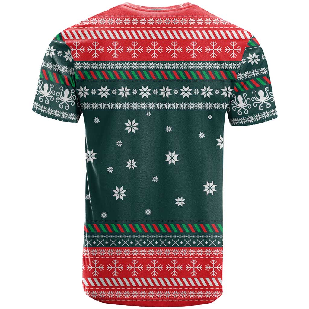 Merry Octomas Christmas T-Shirt Xmas Holiday Patterns Graphic Tee