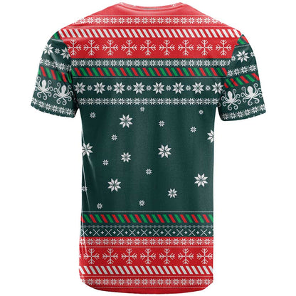 Merry Octomas Christmas T-Shirt Xmas Holiday Patterns Graphic Tee