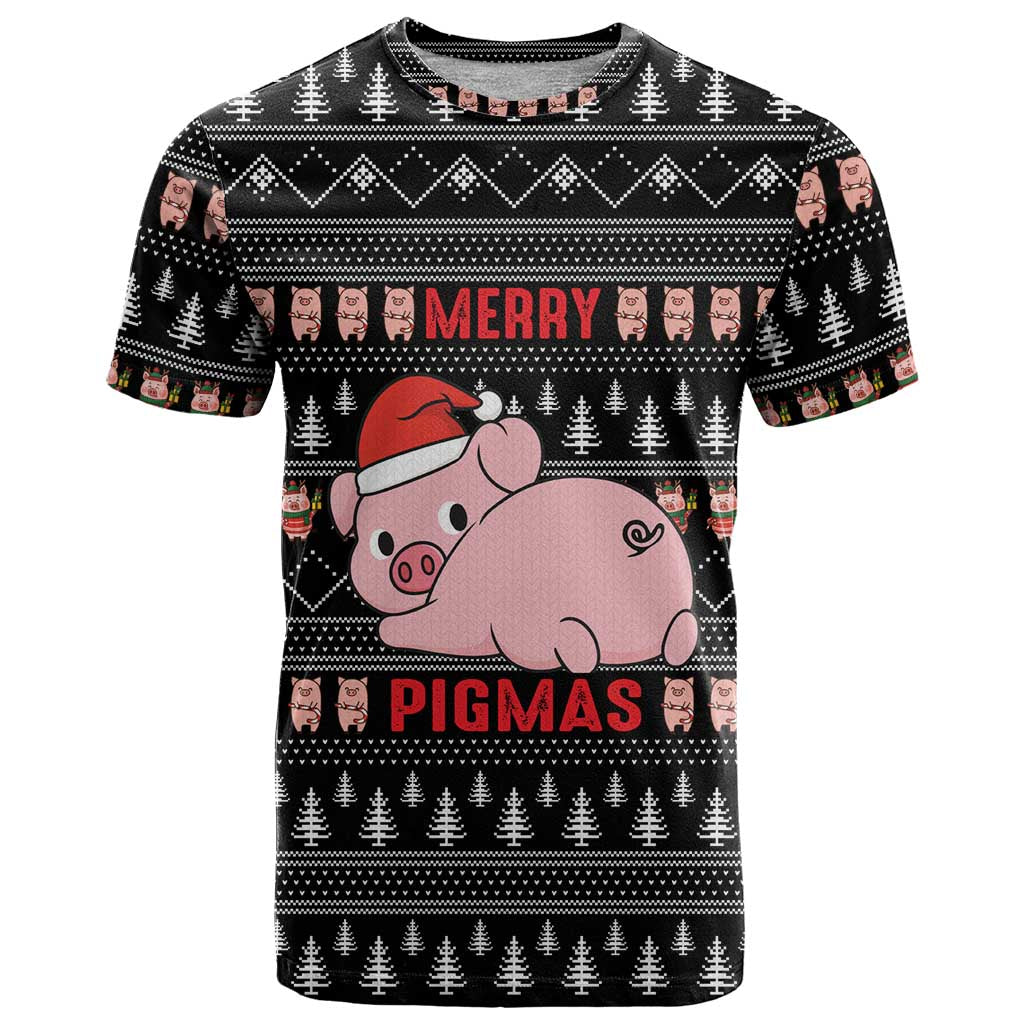 Merry Pigmas Christmas T-Shirt Xmas Holiday Patterns Graphic Tee