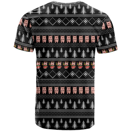 Merry Pigmas Christmas T-Shirt Xmas Holiday Patterns Graphic Tee