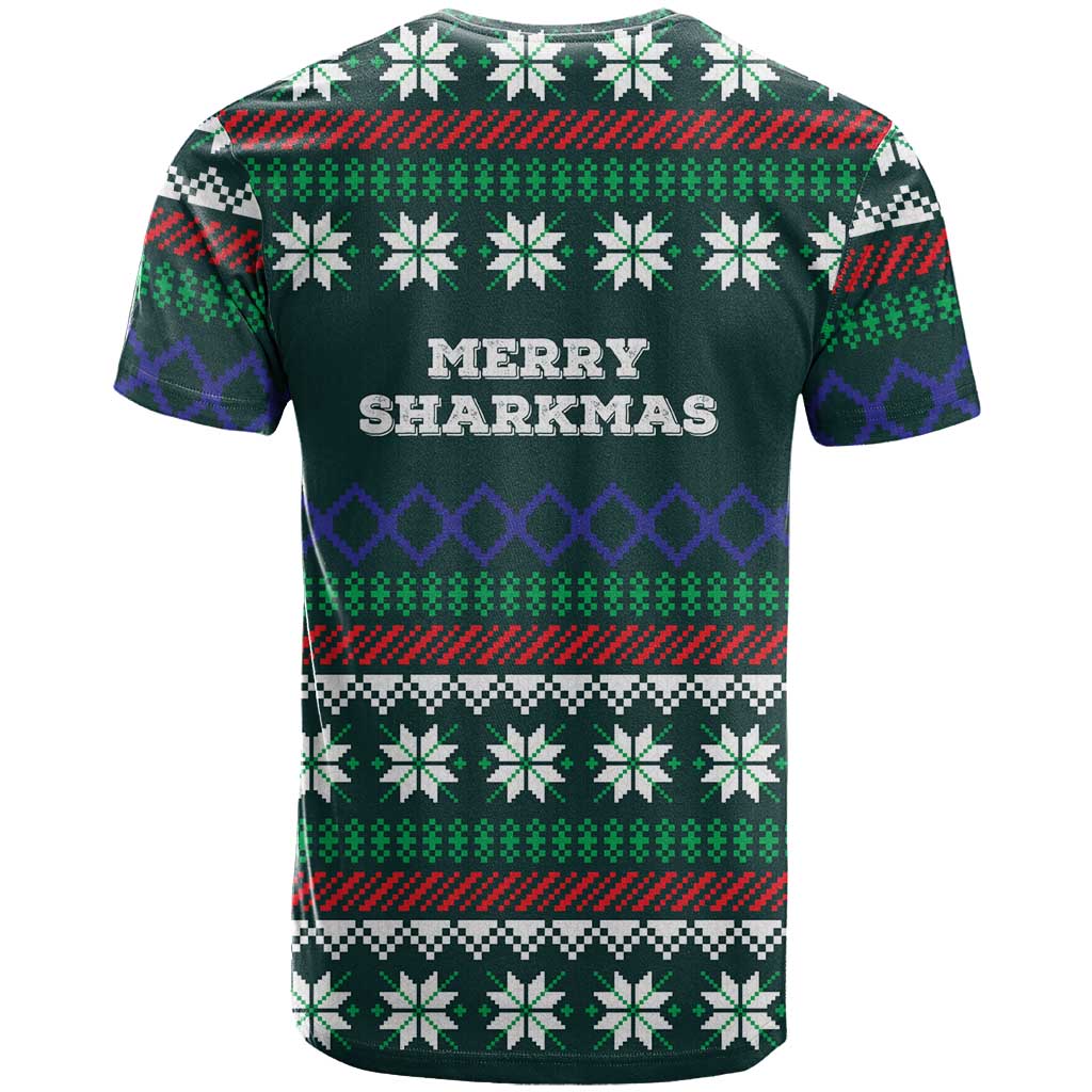 Merry Sharkmas Christmas T-Shirt Xmas Holiday Patterns Graphic Tee