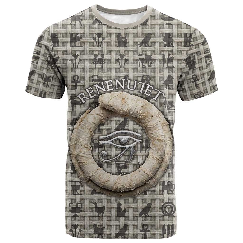 Renenutet T-Shirt with Bread Ring and Eye of Horus in Egyptian Nourishment Graphic Tee
