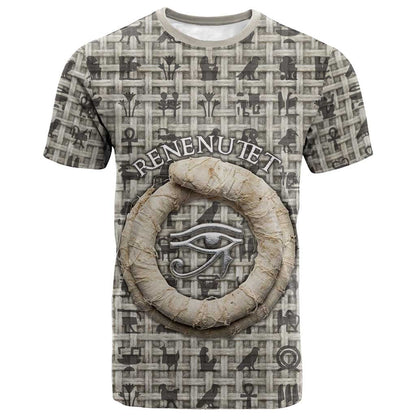 Renenutet T-Shirt with Bread Ring and Eye of Horus in Egyptian Nourishment Graphic Tee
