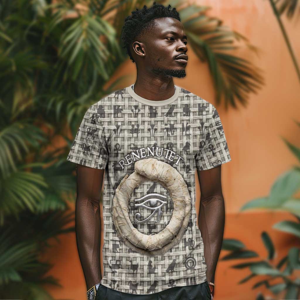 Renenutet T-Shirt with Bread Ring and Eye of Horus in Egyptian Nourishment Graphic Tee