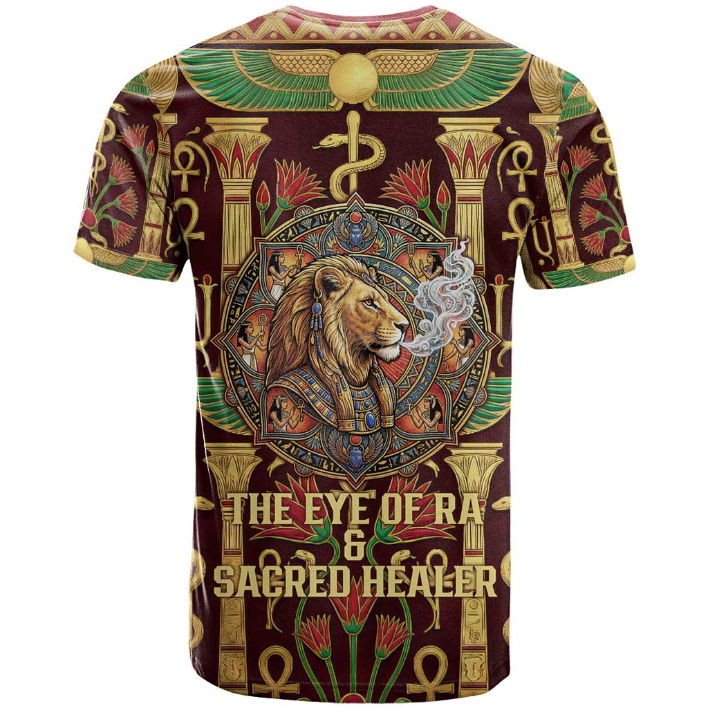 Sekhmet T-Shirt with Eye of Ra and Sacred Lion Symbol in Egyptian Healer Graphic Tee