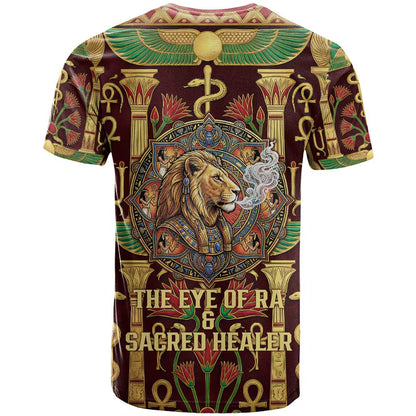 Sekhmet T-Shirt with Eye of Ra and Sacred Lion Symbol in Egyptian Healer Graphic Tee