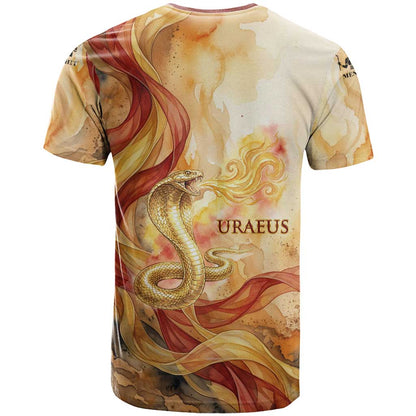 Menhit T-Shirt Lioness Warrior Goddess Uraeus Serpent Fire and Feathers Ancient Egyptian Graphic Tee