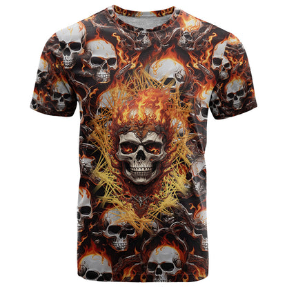 Flaming Skull T-Shirt Judge Me When You're Perfect Otherwise Shut Up Graphic Tee