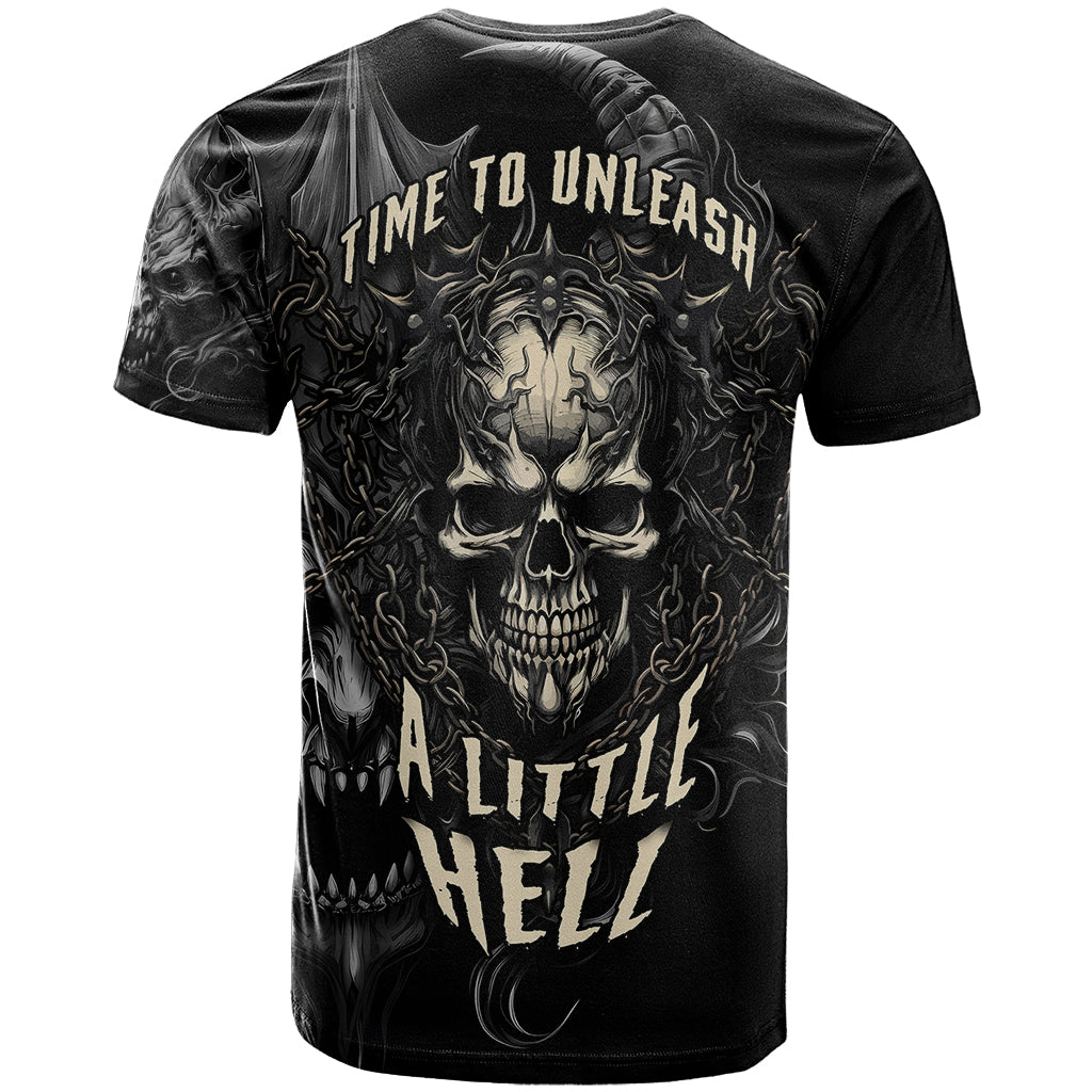 Skull Demon Fantasy T-Shirt Time To Unleash A Litte Hell Graphic Tee