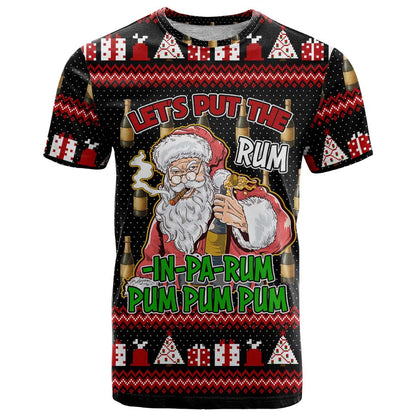 Santa Claus Christmas T-Shirt Xmas Holiday Patterns Graphic Tee