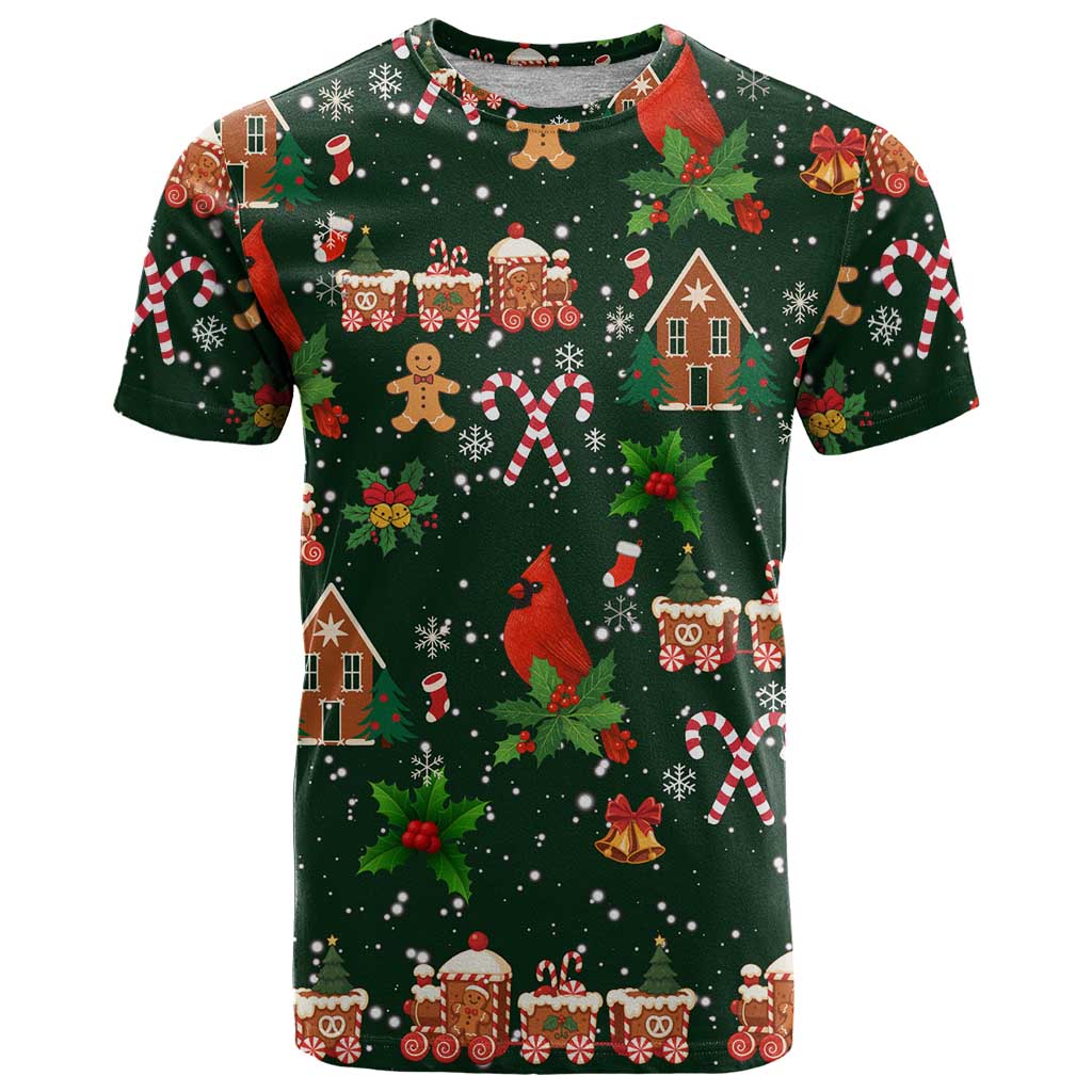 Love Cardinal Xmas Christmas T-Shirt Xmas Holiday Patterns Graphic Tee