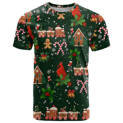 Love Cardinal Xmas Christmas T-Shirt Xmas Holiday Patterns Graphic Tee