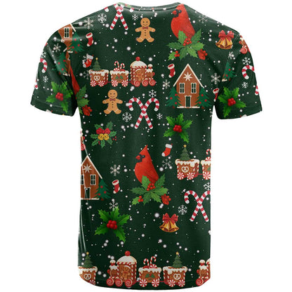 Love Cardinal Xmas Christmas T-Shirt Xmas Holiday Patterns Graphic Tee