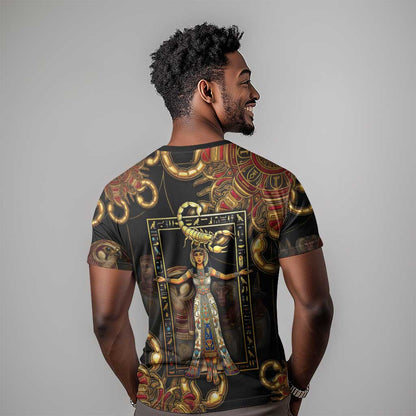 Serket Ancient Egyptian T-Shirt with Canopic Jars and Scorpion Motif in Protection Graphic Tee