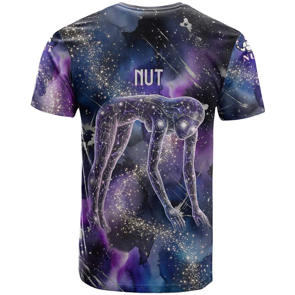 Nut Egyptian T-Shirt She Who Bore the Gods Galactic Vessel Cosmic Goddess Star Map Graphic Tee