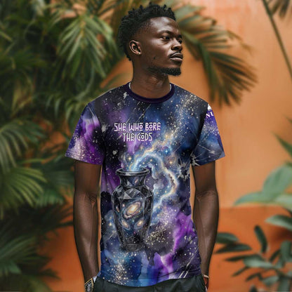 Nut Egyptian T-Shirt She Who Bore the Gods Galactic Vessel Cosmic Goddess Star Map Graphic Tee