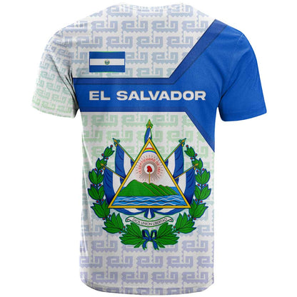El Salvador National Symbol T-Shirt with Torogoz Bird and Flag Map Design Graphic Tee