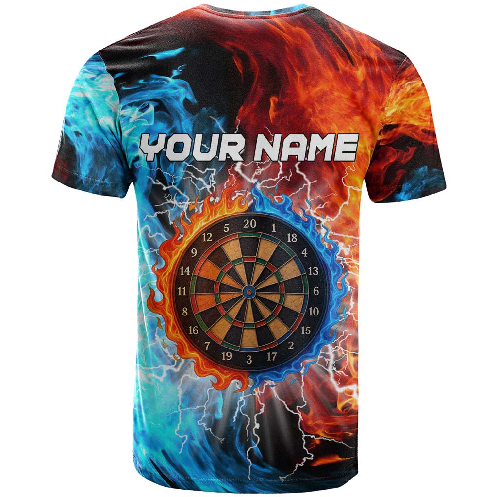 Custom Thunder Lightning Darts T-Shirt Dartboard Water Fire Graphic Tee