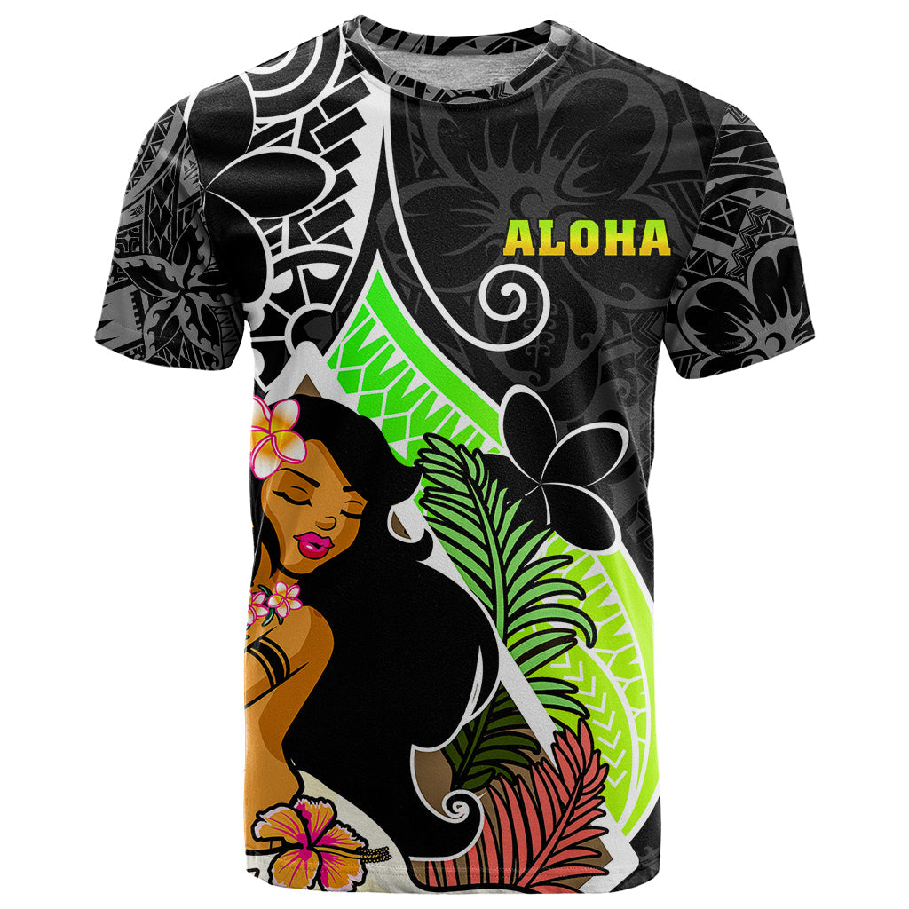 Hawaii Hula Girl T-Shirt Hula Girl Polynesian Tattoo Gradient Graphic Tee