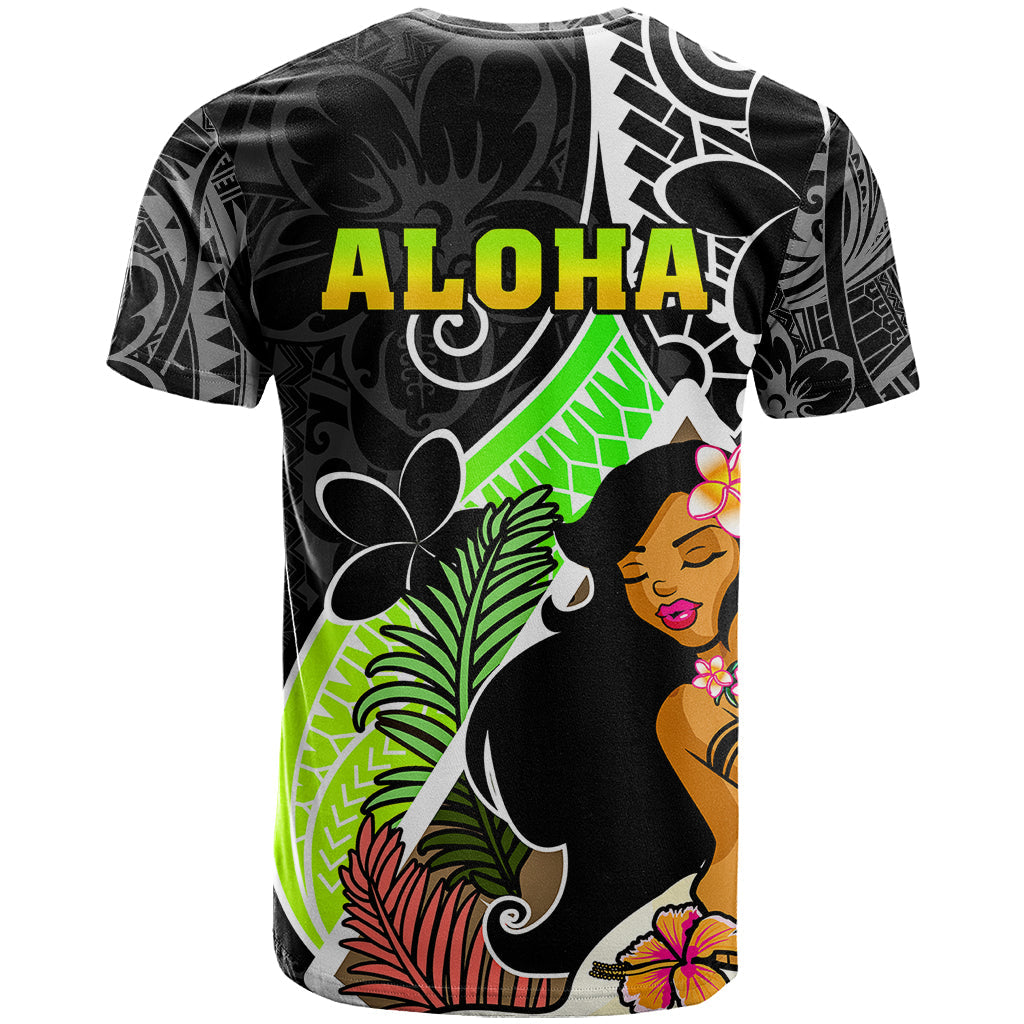 Hawaii Hula Girl T-Shirt Hula Girl Polynesian Tattoo Gradient Graphic Tee