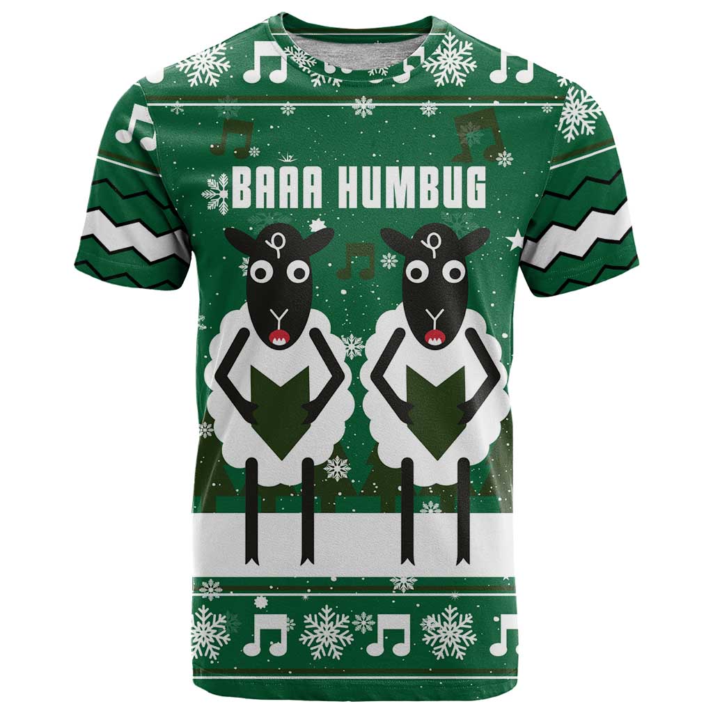 Sheep Baaa Humbug Christmas T-Shirt Xmas Holiday Patterns Graphic Tee