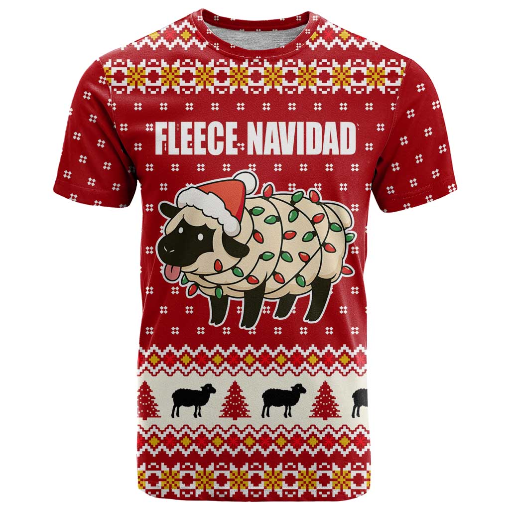 Sheep Merry Christmas T-Shirt Xmas Holiday Patterns Graphic Tee