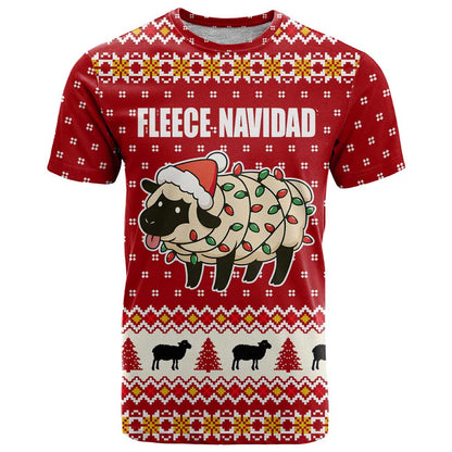 Sheep Merry Christmas T-Shirt Xmas Holiday Patterns Graphic Tee