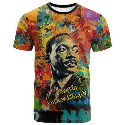 Martin Luther King Jr T-Shirt Colorful Street Art Portrait Black History Graffiti Style Graphic Tee