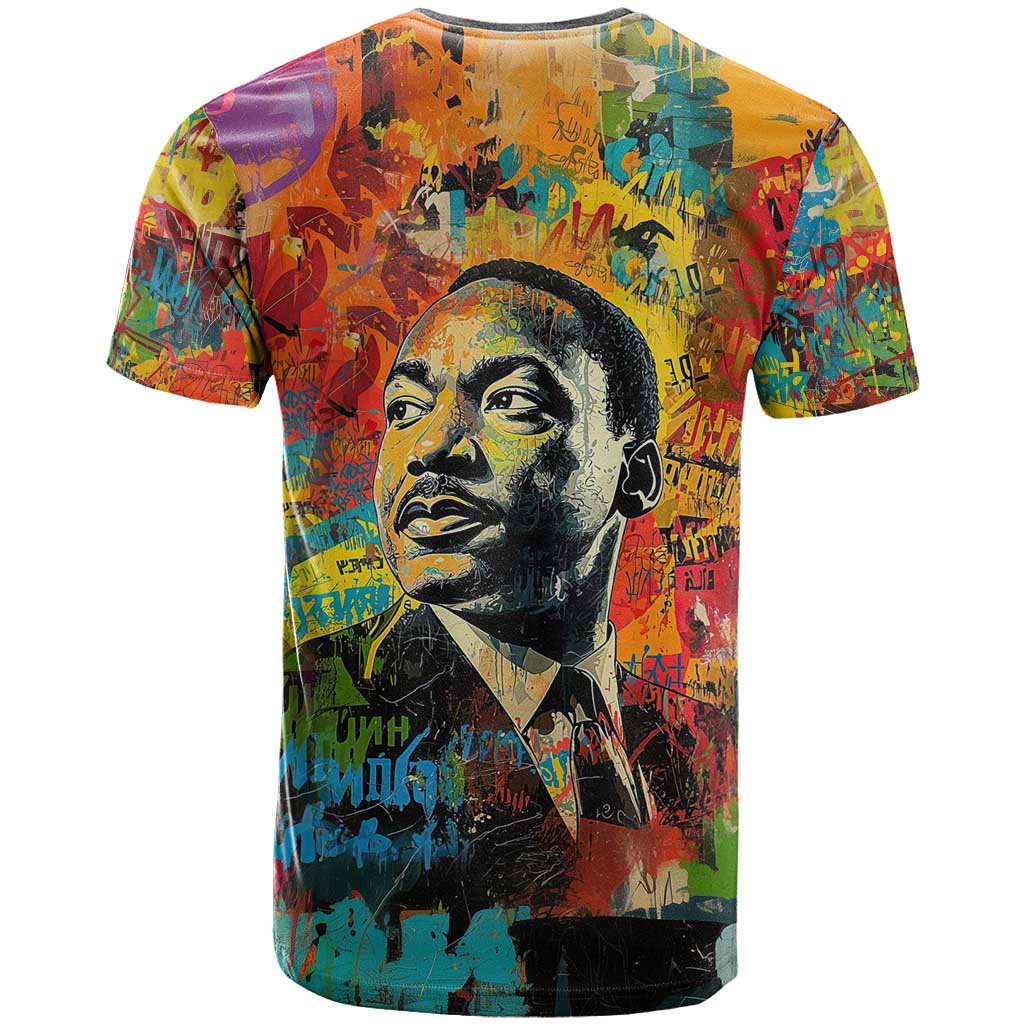 Martin Luther King Jr T-Shirt Colorful Street Art Portrait Black History Graffiti Style Graphic Tee