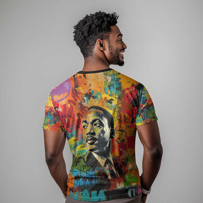 Martin Luther King Jr T-Shirt Colorful Street Art Portrait Black History Graffiti Style Graphic Tee
