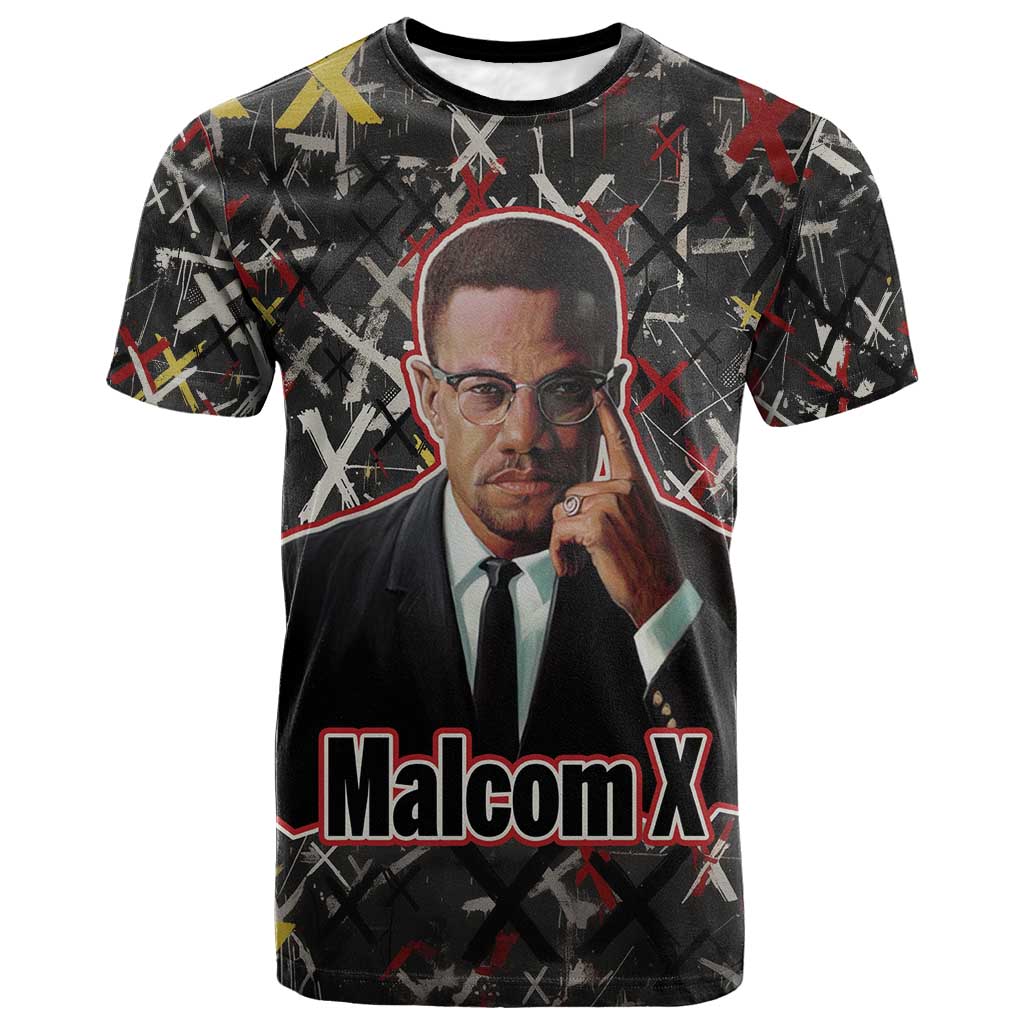 Malcolm X T-Shirt Street Art Style Portrait Quote The Future Belongs to Those Who Prepare Civil Rights Tribute Graphic Tee