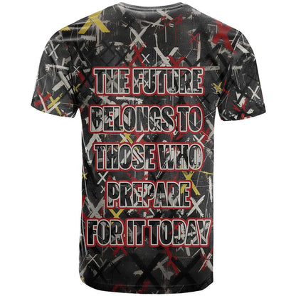 Malcolm X T-Shirt Street Art Style Portrait Quote The Future Belongs to Those Who Prepare Civil Rights Tribute Graphic Tee