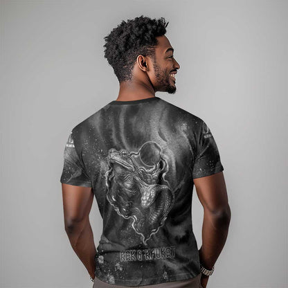 Kek and Kauket Egyptian T-Shirt Primordial Darkness Design Cosmic Frogs and Serpents Graphic Tee