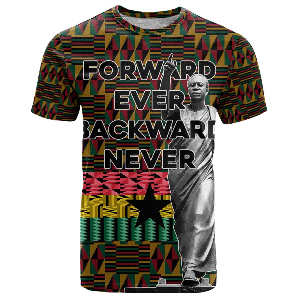 Kwame Nkrumah T-Shirt with Coat of Arms Grunge Style Design Graphic Tee