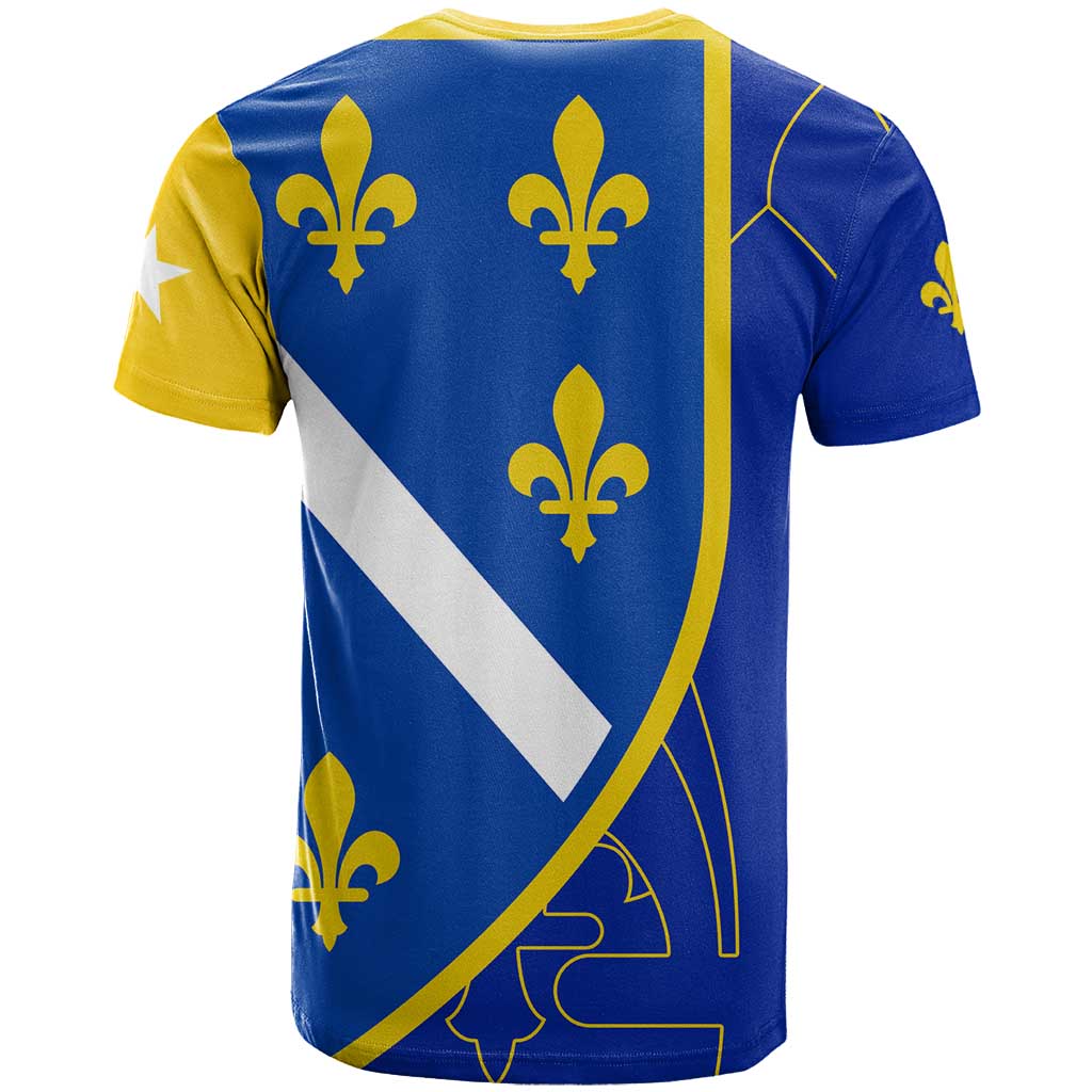 Bosnia and Herzegovina T-Shirt Flag and Coat of Arms Hoodie Unique Combination Design Graphic Tee