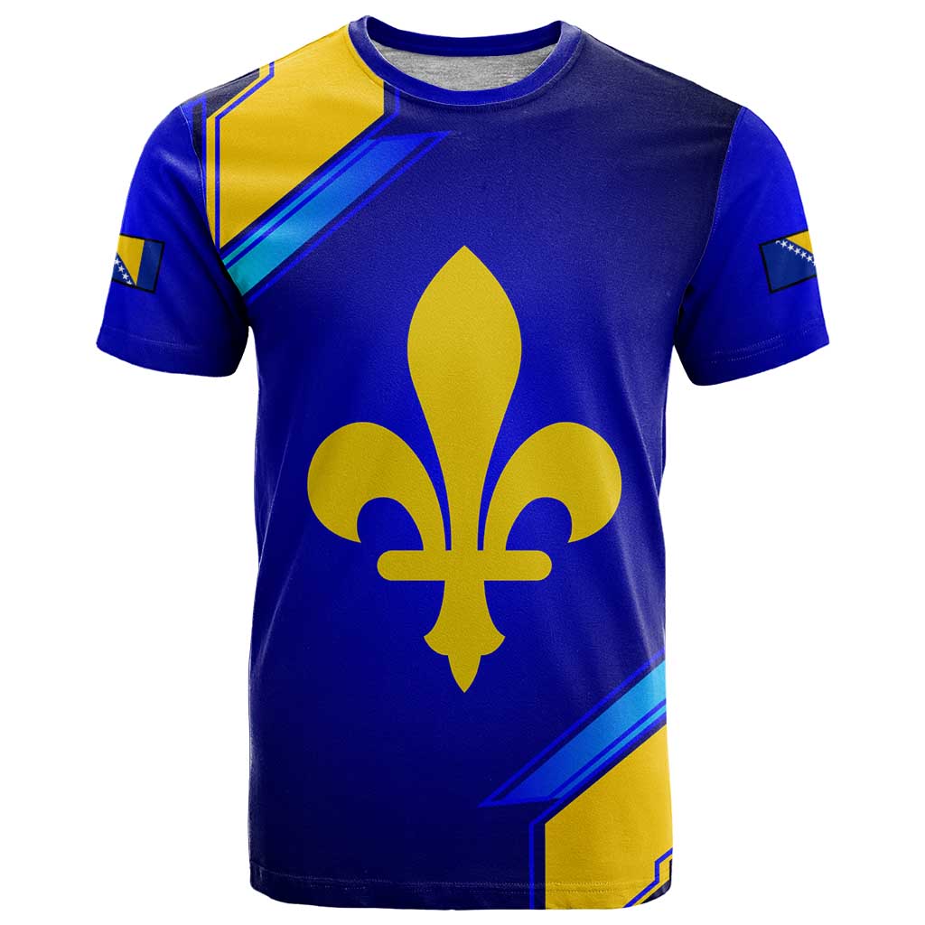 Bosnia and Herzegovina Coat of Arms T-Shirt Blend of National Colors & Symbols Graphic Tee